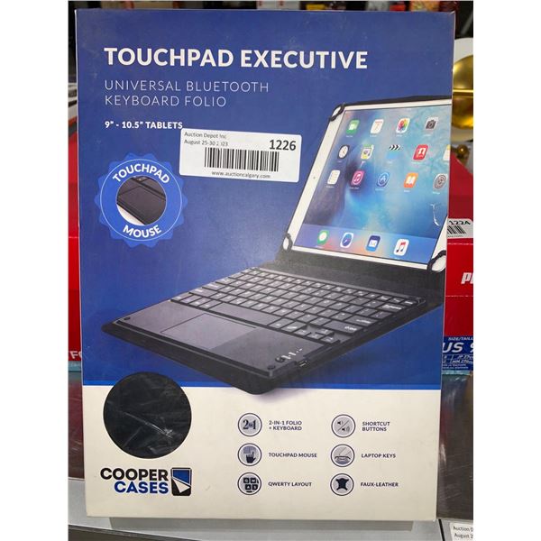 Touch Pad Executive Universal Bluetooth Keyboard Folio 9"-10.5" Tablets