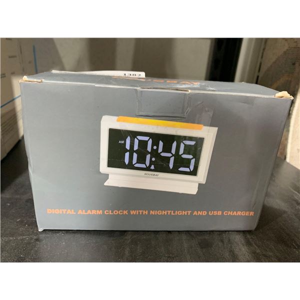 Digital Alarm Clock w/ Nightlight and USB Charger