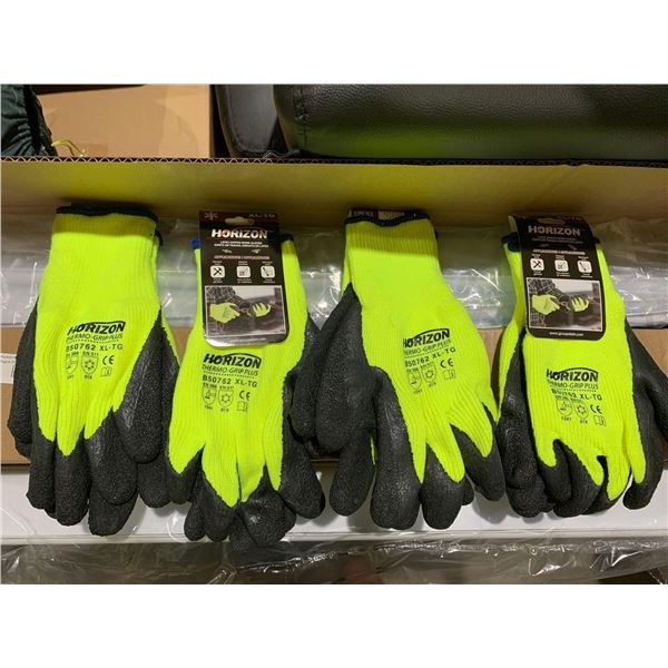 Horizon Latex Dipped Work Gloves Size X-Large Lot of 4 Pairs