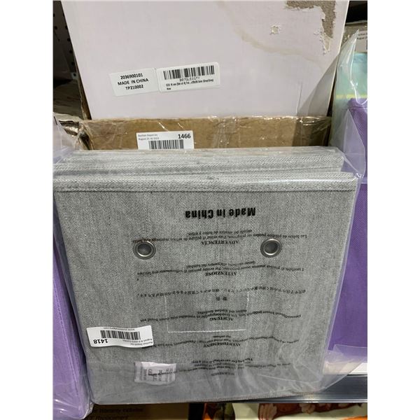 Set of 4 Foldable Fabric Storage Boxes Grey