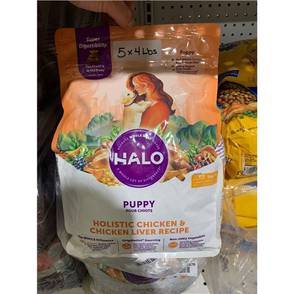 5 x 4lbs HALO Puppy Dog Food
