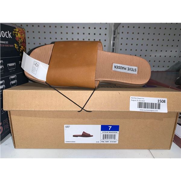 Steve Madden Womens Cognac Sandals Size 7