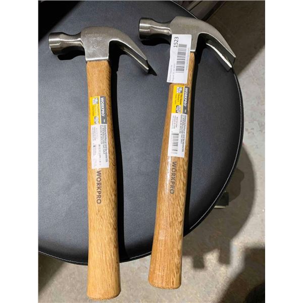 Lot of 2 Workpro 16oz Claw Hammers