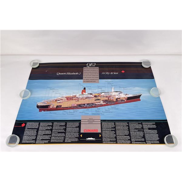 Queen Elizbeth 2 Cunard Ship Poster