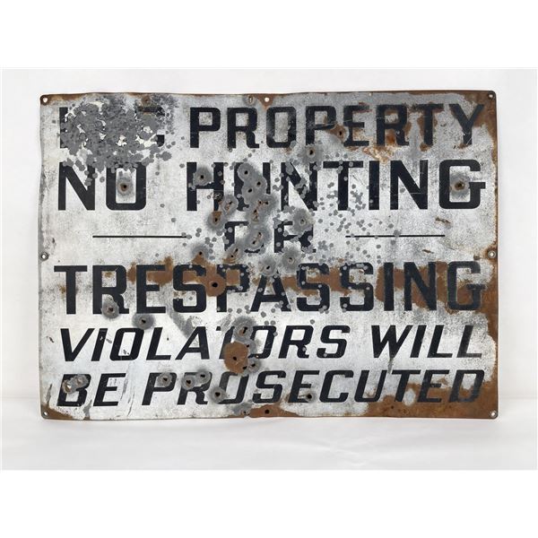 Antique Mine Mining No Trespassing Sign