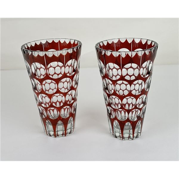 Antique Czech Bohemian Glass Vases