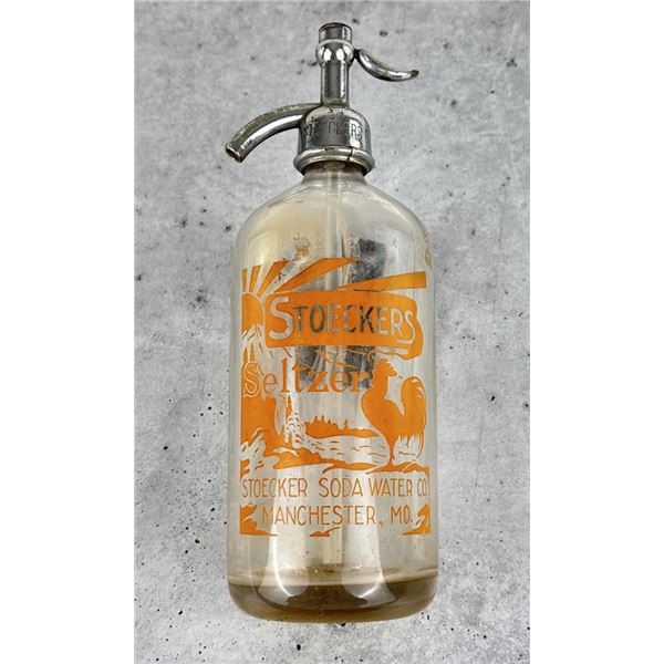 Stoeckers Seltzer Soda Water Bottle