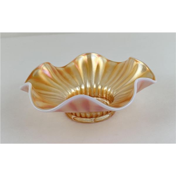 Dugan Peach Opalescent Carnival Glass Bowl