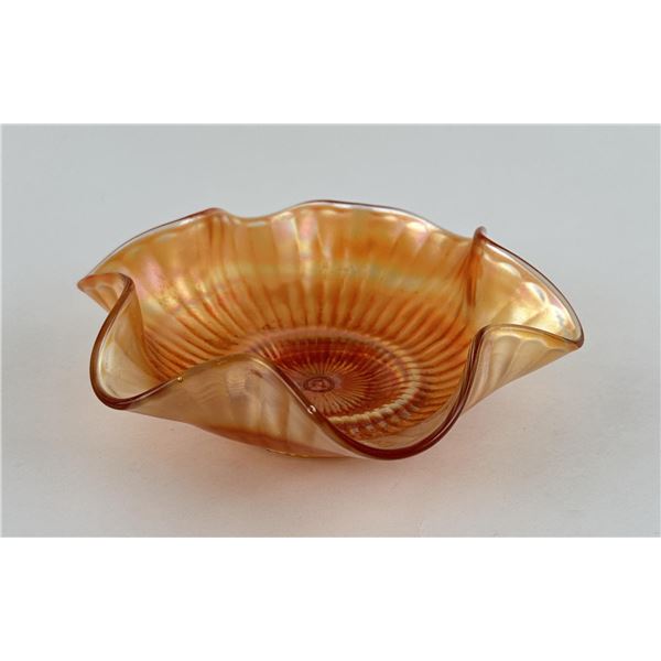 Northwood Stippled Mum Carnival Glass Bowl