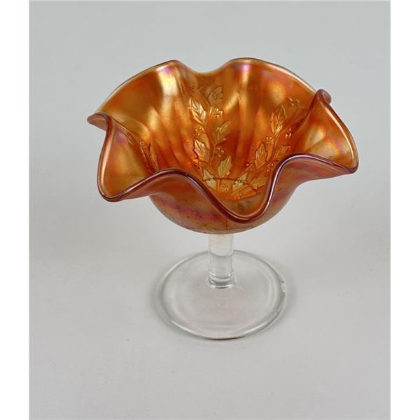 Fenton Ivy Footed Carnival Glass Dish