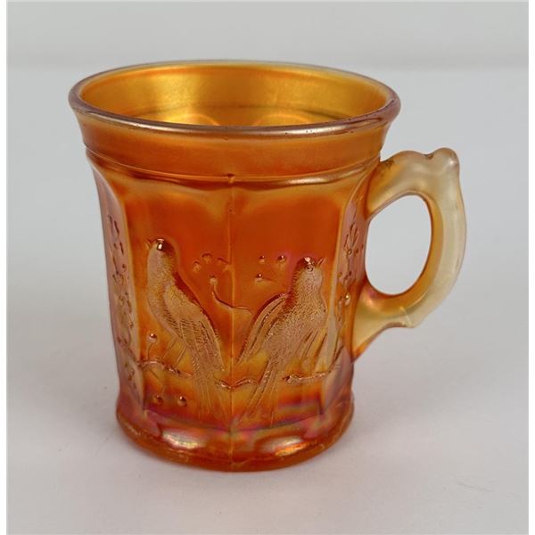 Northwood Singing Bird Carnival Glass Mug