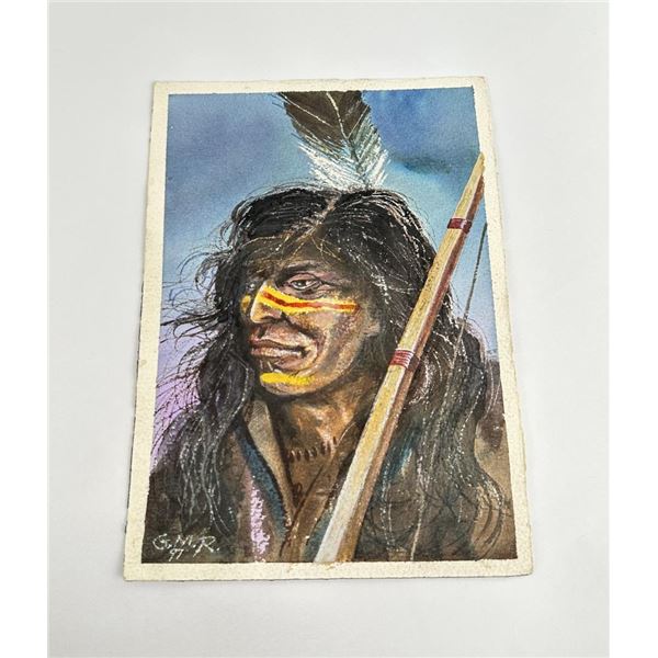 Watercolor Indian Warrior Painting