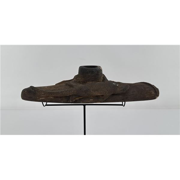 Antique Sandstone Carved Indian Pipe