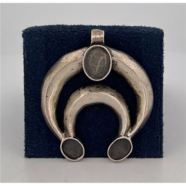Antique Navajo Sand Cast Naja Necklace Pendant