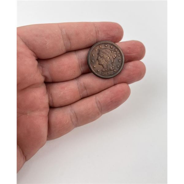 1848 Braided Hair Large Cent Coin