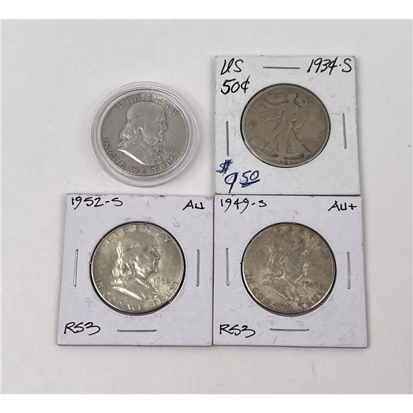 Collection of Silver Half Dollars Franklin Liberty