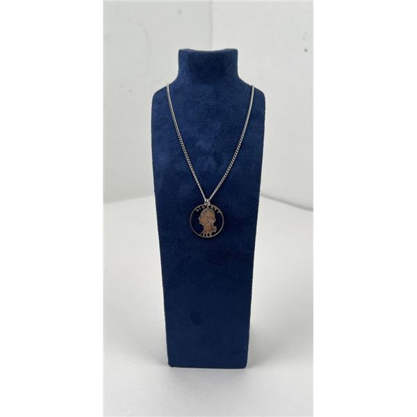 Cutout 1960 Silver Quarter Necklace