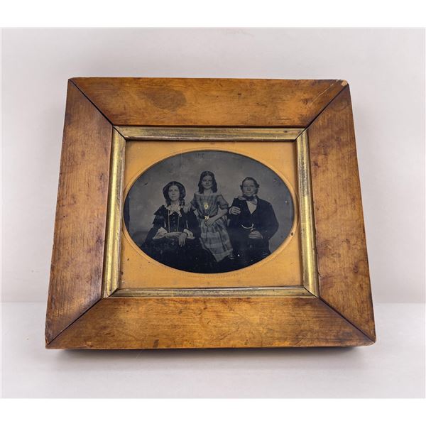 Large Antique Ambrotype Photo Wealthy Family