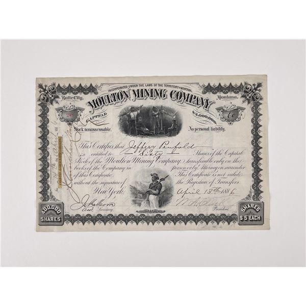 Montana Territorial Mining Stock Certificate