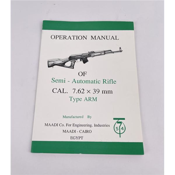 Manual for 7.62 x 39 mm Rifle Type ARM