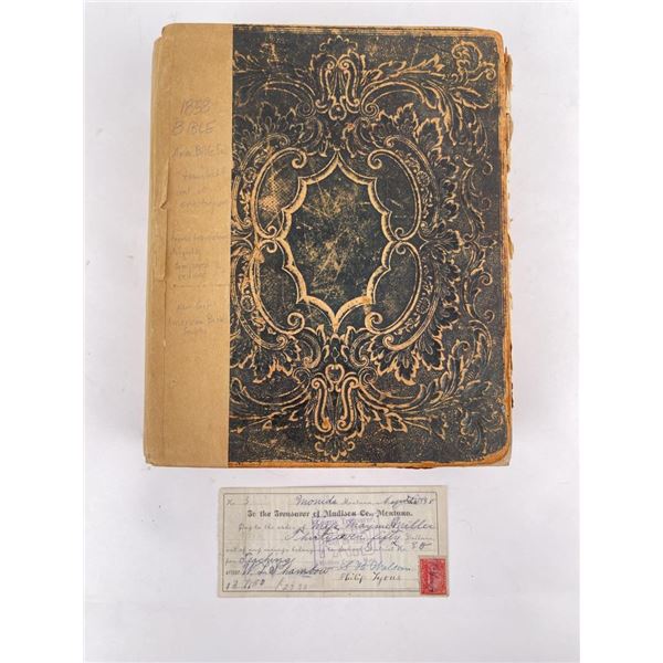 1858 Bible and 1898 Madison County Montana Check