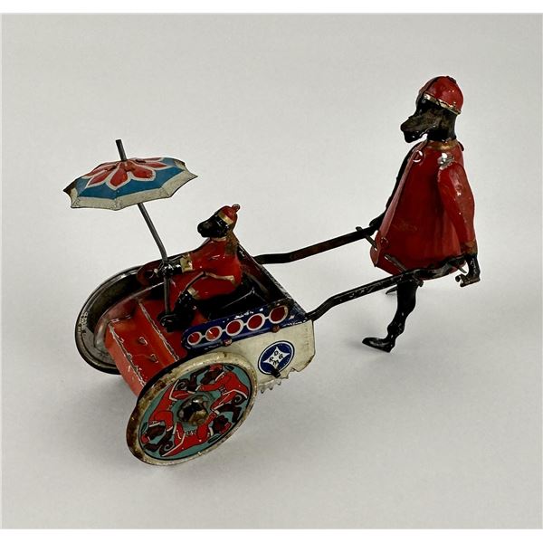 Stock Germany Dog and Monkey Rickshaw Toy