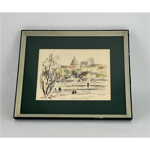 Berthold Mahn Tomelloso Spain Hand Colored Print