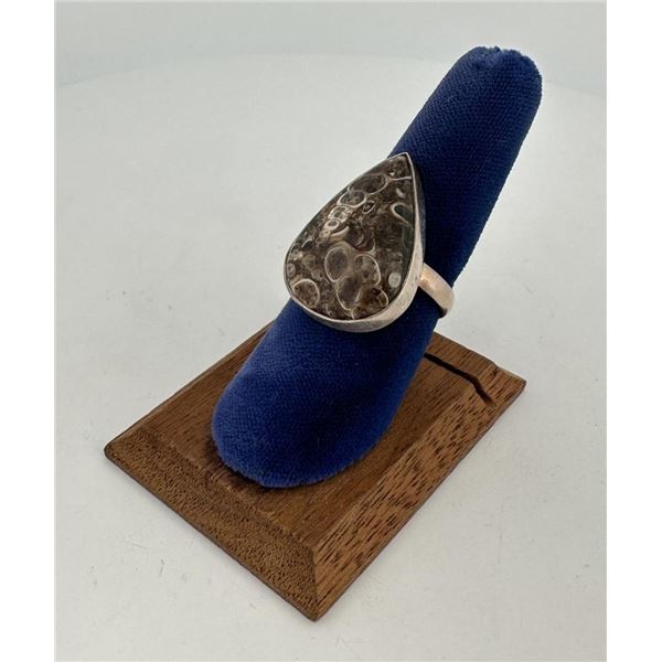 Sterling Silver Fossil Ring