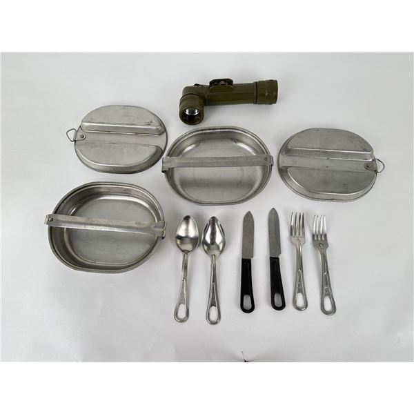 US Army Mess Kits and Flashlight
