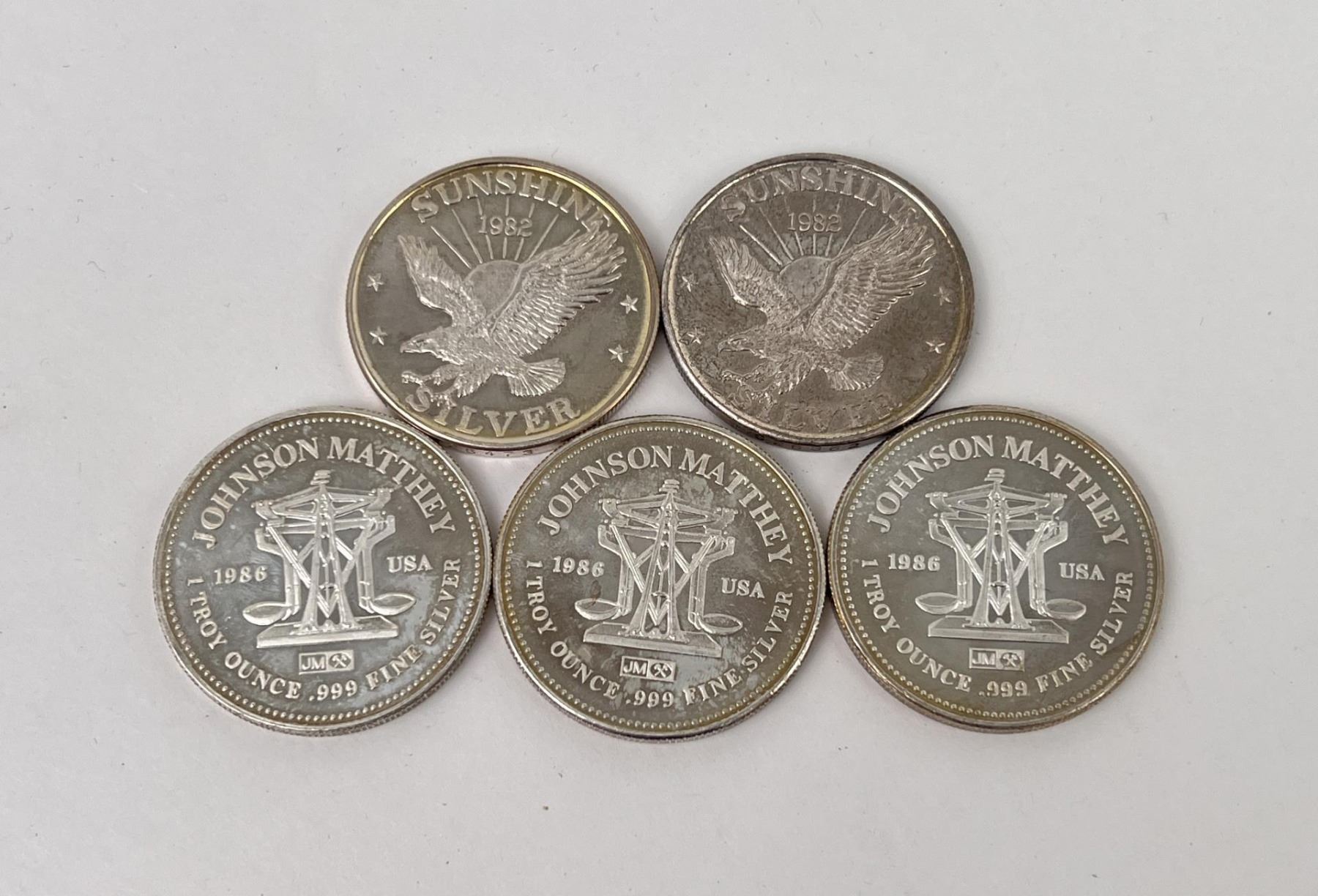 Silver Rounds Johnson Matthey Sunshine Mint