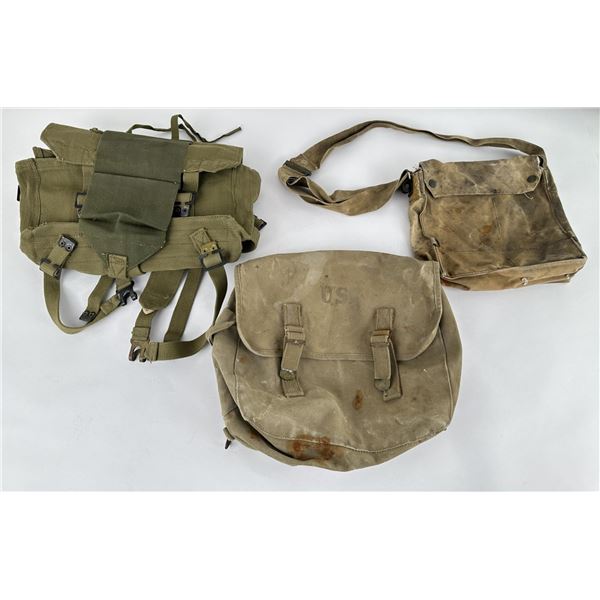 Collection of US British French Army Bags