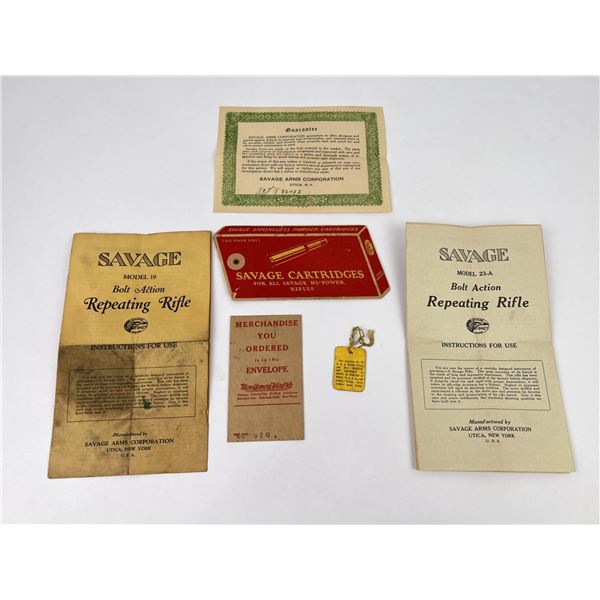 Collection of Savage Model 23 Rifle Paperwork