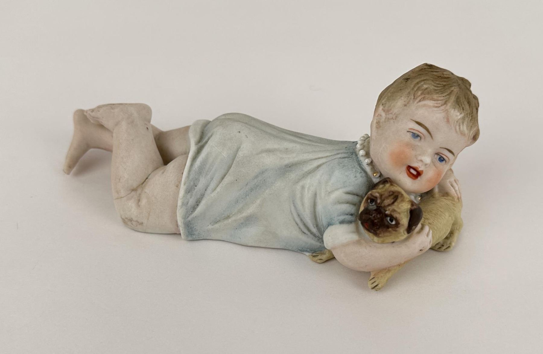 Figurine Enfant En Porcelaine Piano Biscuit Allemande 7,5 Cm SFBJ HEUBACH, Fille