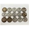 Image 1 : Lot of 15 Silver Half Dollars Walking Barber
