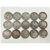 Image 2 : Lot of 15 Silver Half Dollars Walking Barber