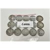 Image 4 : Lot of 15 Silver Half Dollars Walking Barber