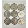 Image 2 : Lot of 9 Franklin Silver Half Dollars