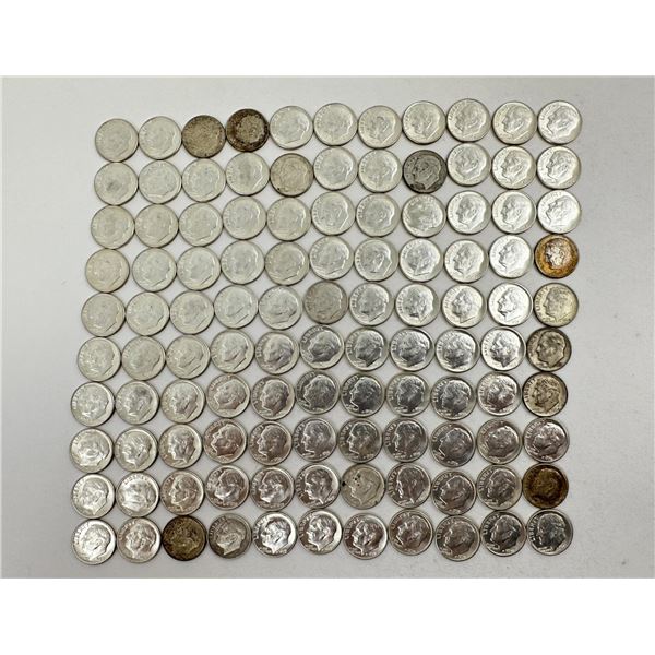 Lot of 110 Roosevelt Silver Dimes