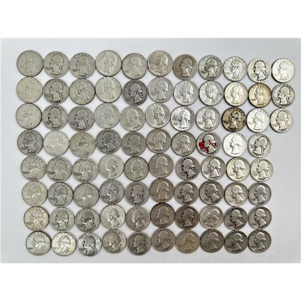 Lot of 83 Silver Washington Quarters