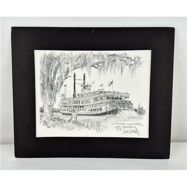 Don Davey Louisiana Steamer Natchez Drawing