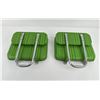 Image 4 : Vintage Green Striped Stadium Seats