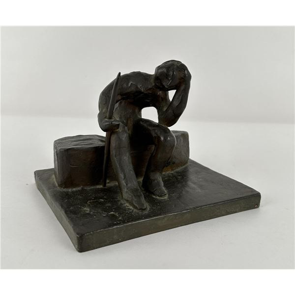 Beautiful Antique Cubist Abstract Bronze