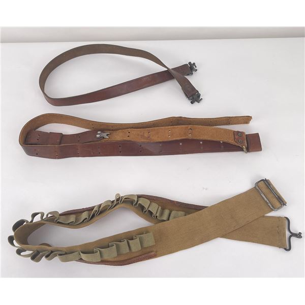 Leather Rifle Slings and Cartridge Belt