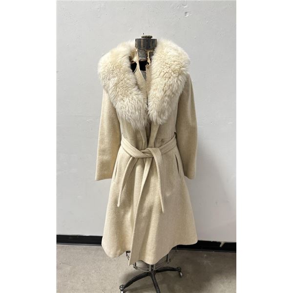 Vintage Sears Wool Shearling Collar Trenchcoat