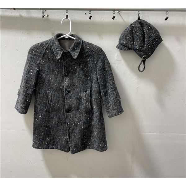 1950s Wool Childs Coat and Hat