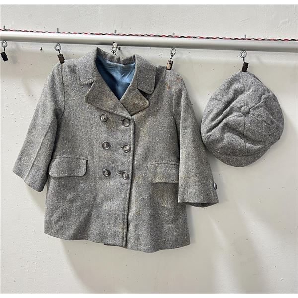 1950s Wool Childs Coat and Hat