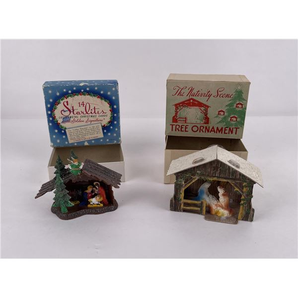 1950s Nativity Scene Christmas Ornaments