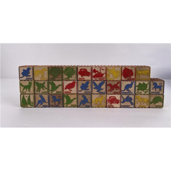 Antique Wood Alphabet Blocks