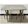 Image 1 : Antique Marble Table Hollywood Regency Brass Legs