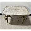 Image 3 : Antique Marble Table Hollywood Regency Brass Legs